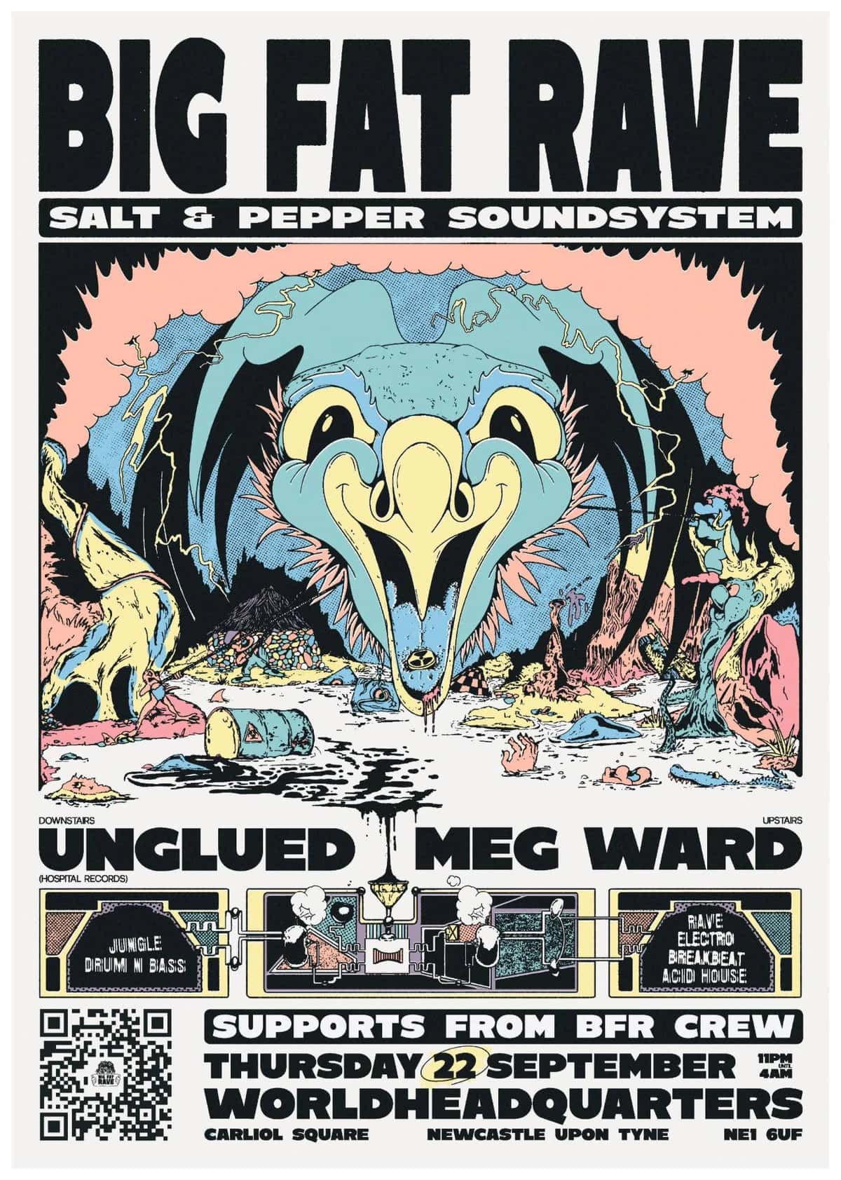 Poster for Unglued & Meg Ward at World Headquarters
