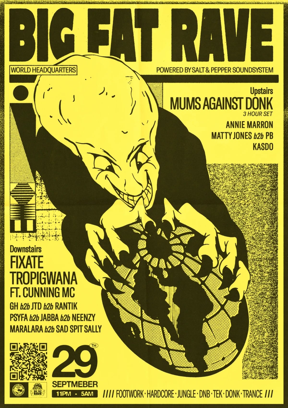 Poster for Fixate & Tropigwana at World Headquarters