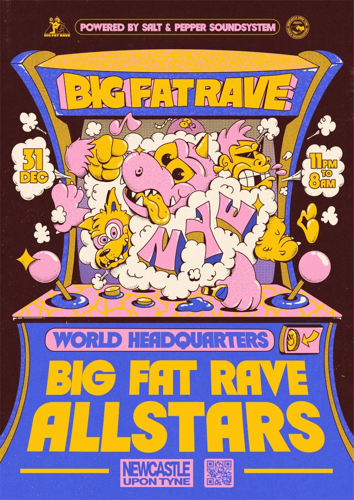 Poster for NYE: Big Fat Rave Allstars at World Headquarters