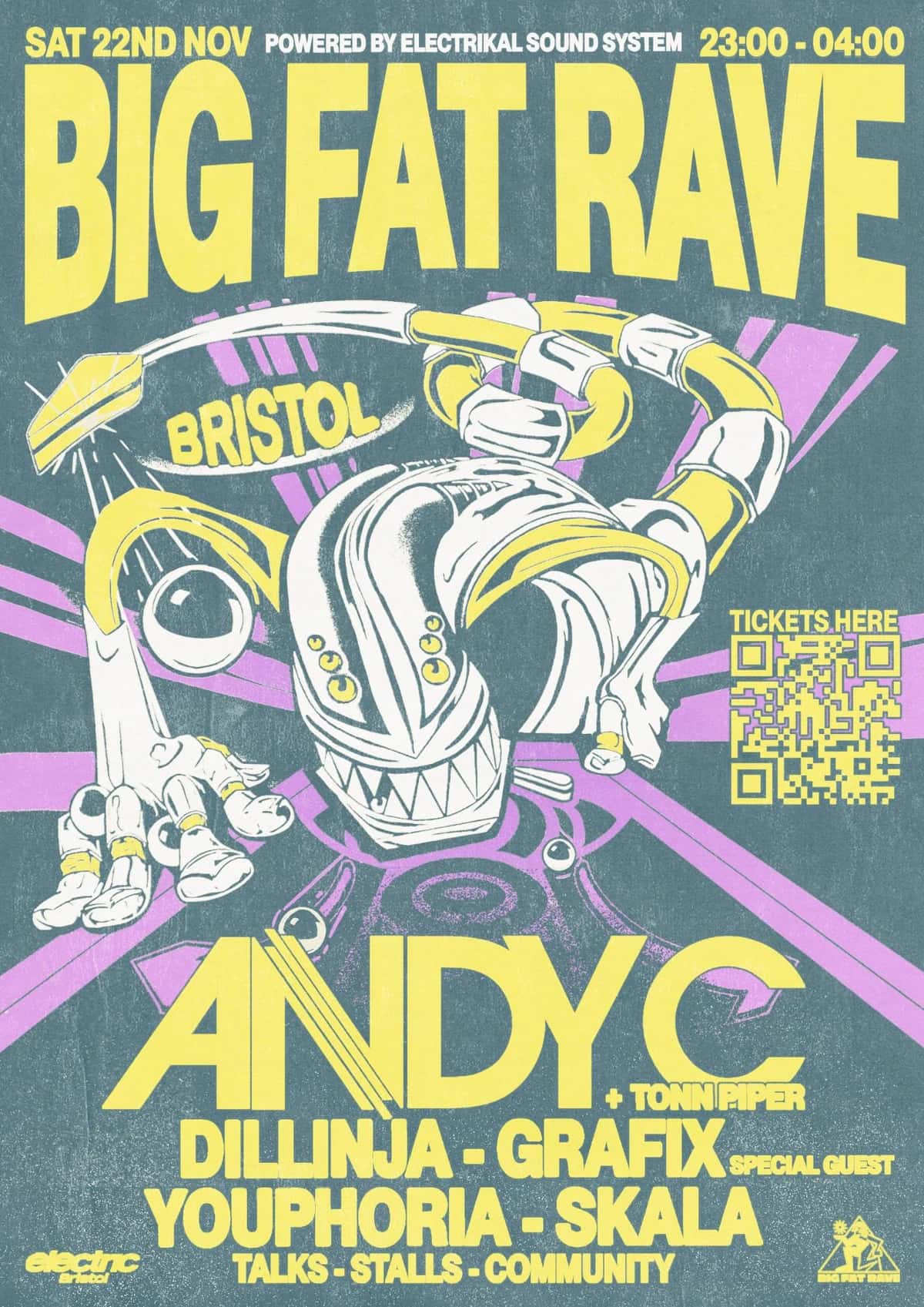 Poster for Andy C, Dillinja & Grafix at Electric Bristol