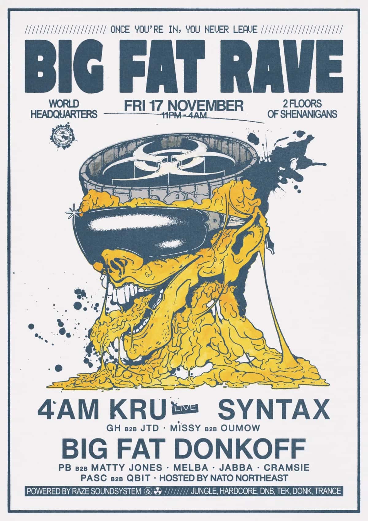 Poster for 4AM Kru & Syntax at World Headquarters